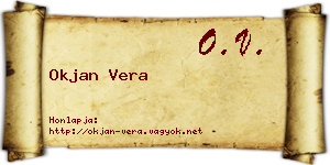 Okjan Vera névjegykártya